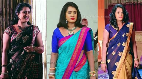 Sravani Telugu Tv Actress Sexy Saree From Akka Mogudu