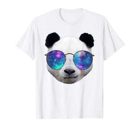 Cool Panda Space Glasses Shirt Astronaut Panda Meme Round Glasses