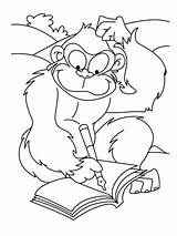 Coloring Pages Funny Animal Writing Monkey Apes Cute Color Colour Clipart Ape Popular Coloringbay Library Coloringhome Print sketch template