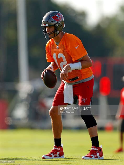Tom Brady Of The Tampa Bay Buccaneers Works Out During Training Camp