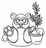Coloring Panda Pages Pandas Kids Bamboo Drawing Easy Color Print Printable Ll Also These Getdrawings sketch template