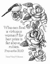 Coloring Bible Adult Proverbs Pages Printable Sheets 31 Study Verses Christian Scripture Religious Wife Virtuous Verse Color Woman Warp Time sketch template