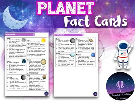 planet fact cards freebie teaching resources
