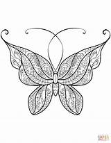 Butterfly Coloring Pages Zentangle Butterflies Kids Printable Patterns Beautiful Adults Drawings Color Mandala Drawing Insects Adult Animals Geeksvgs Designs Supercoloring sketch template