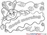 Morning Colouring Good Sheet Rabbit Coloring Title Cards sketch template