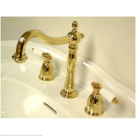 Findingking Kingston Brass Polished Brass Widespread Lavatory Faucet