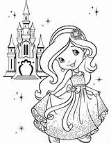 Shortcake Strawberry Coloring Pages Print Colouring Girls Princess sketch template