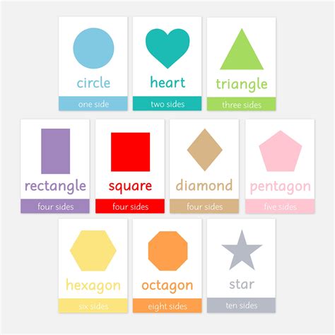 shapes flashcards flash cards  toddlers  preschoolers eyfs