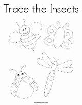Insects Tracing Trace Preschool sketch template