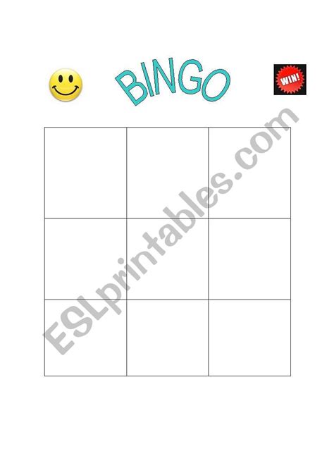 blank bingo boards bingo templates esl worksheet  misspark