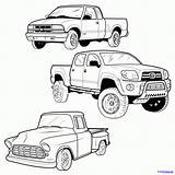 Truck Coloring Drawing Pages Trucks Pickup Drawings Draw Lowrider Step Car Lifted Chevy Dodge Rover Range Line Printable Clipart 4x4 sketch template