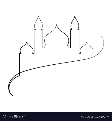 islamic mosque  art drawing royalty  vector image