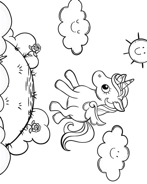 baby unicorn flying coloring page  printable coloring pages  kids