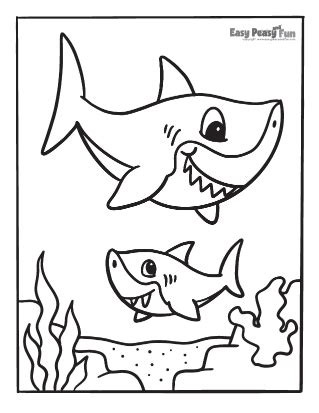 shark coloring pages  printable designs easy peasy  fun