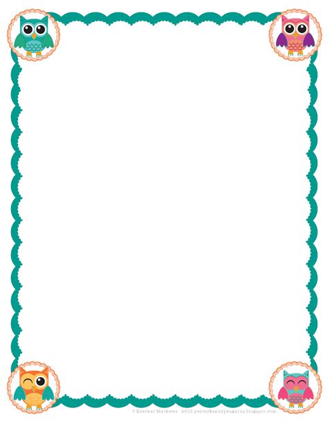 owl border clipart   cliparts  images  clipground