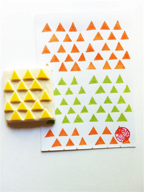 triangle pattern rubber stamp geometric pattern stamp hand etsy