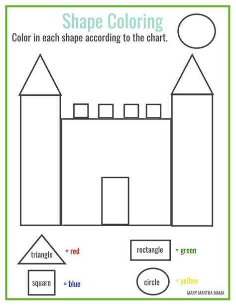 printable shape coloring printable shape worksheets