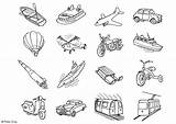 Trasporto Malvorlage Iconen Iconos Transportes Stampare Transportation sketch template