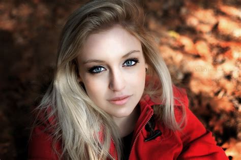 women face portrait blonde sitting blue eyes