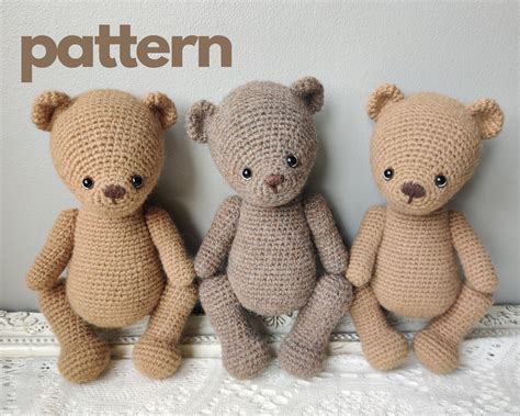 happyamigurumi  jointed teddy bear pattern amigurumi crochet