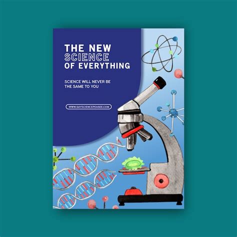vector science cover book design  microscope watercolor