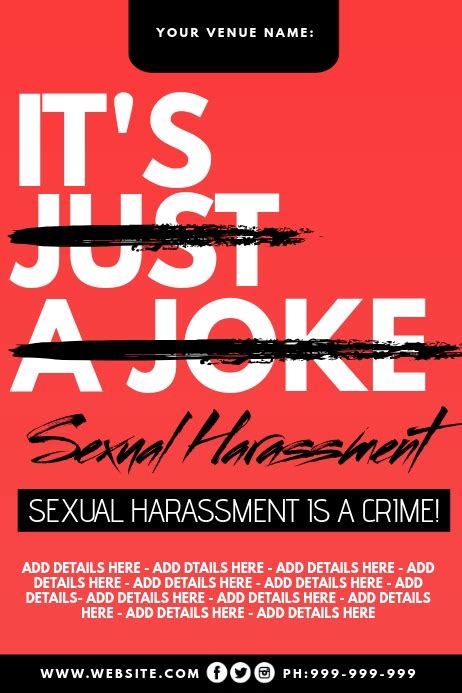 Sexual Harassment Poster Template Postermywall