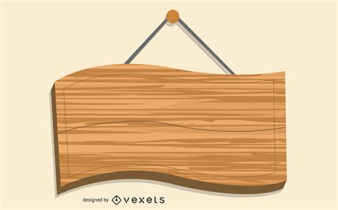 wooden hanging board template vector