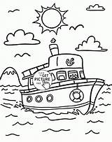 Coloring Pages Transportation Kids Ship Cruise Worksheets Sheets Nice Wuppsy Kindergarten Boat Book Printable sketch template