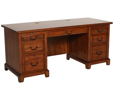 traditional flat top desk  oak mathis brothers furniture