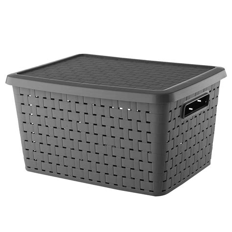 extra large storage container box plastic rattan bin home bedroom