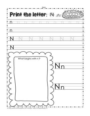 letter nn worksheets