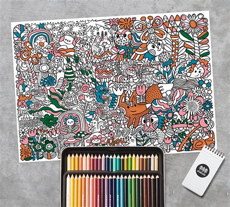 big size colouring page  kids