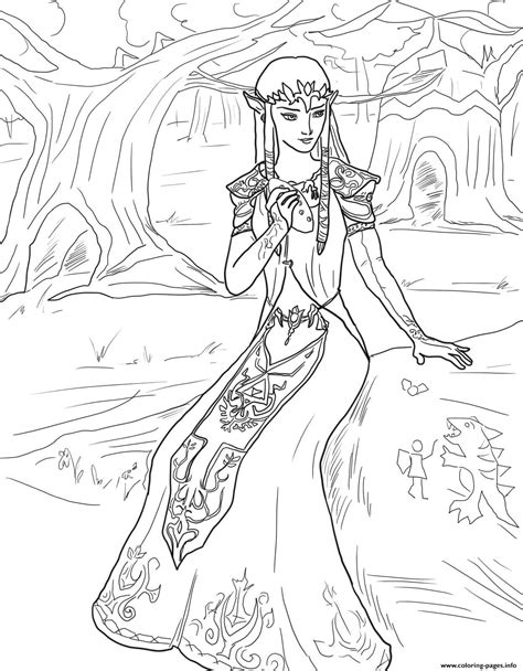 princess zelda coloring page printable
