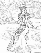 Zelda Coloring Princess Pages Printable Print sketch template