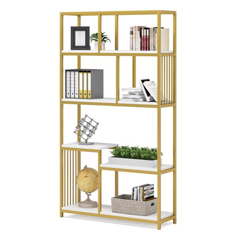 tribesigns large open bookshelf modern etagere bookcase display storage shelf unit bookshelf