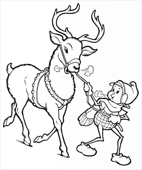 santa claus  sleigh  reindeer coloring page coloringbay