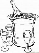 Champagne Coloring Wine Pages Bottle French Clipart Drawing Glass Line Clip France Gif Popular sketch template