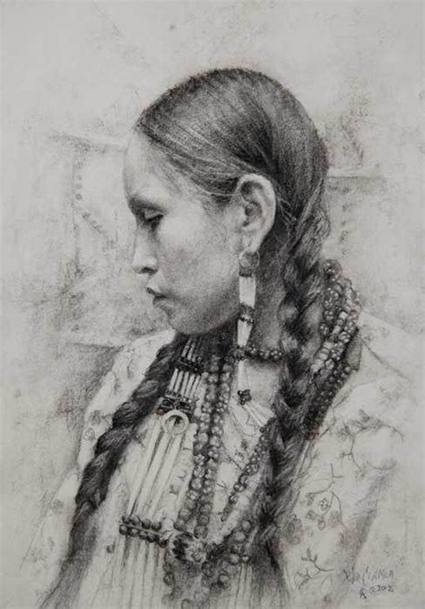 gallery  work native american art portrait sketches western artist