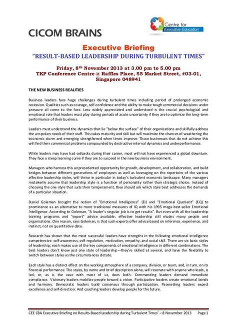 cee handout  executive briefing  result based leadership