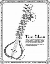 Sitar Ukulele Tapping Toes sketch template