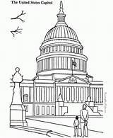 Capitol Building Coloring Pages Places Historic Landmarks Kids Washington Dc Colouring Around Drawing Patriotic Printable Sheets Print Color States United sketch template