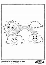 Coloring Pages Rainbow Kidloland Clouds Sun Worksheets Printable sketch template