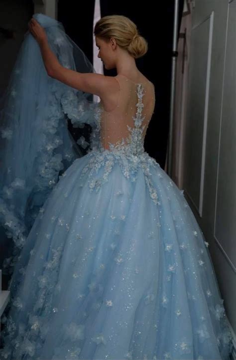 statement   blue ballgown wedding dress  randy fenoli blue wedding dresses