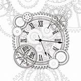 Drawing Clock Tattoo Gears Drawings Gear Steampunk Clocks Choose Board sketch template