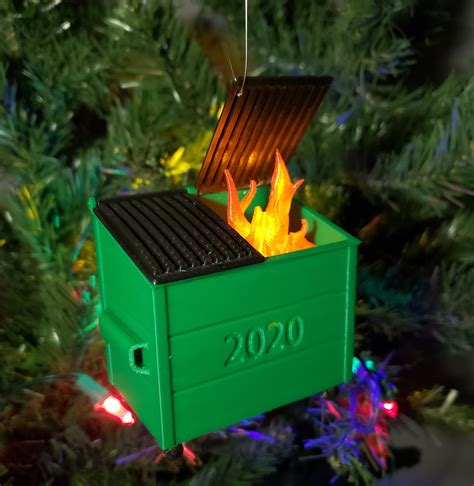 led flickering dumpster fire ornament advancefiberin