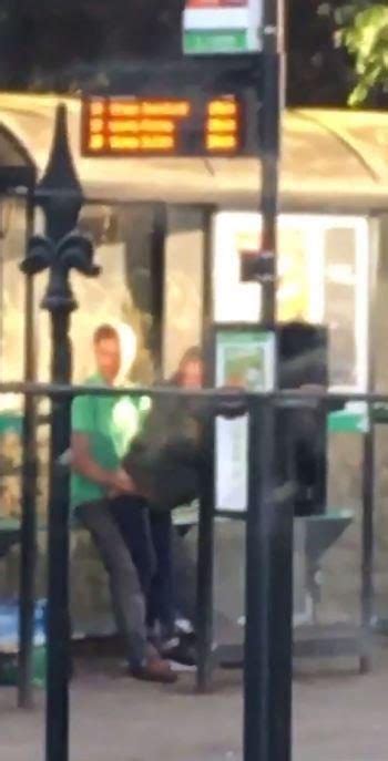 shocking moment couple romp at bus stop in broad daylight in front of horrified onlookers
