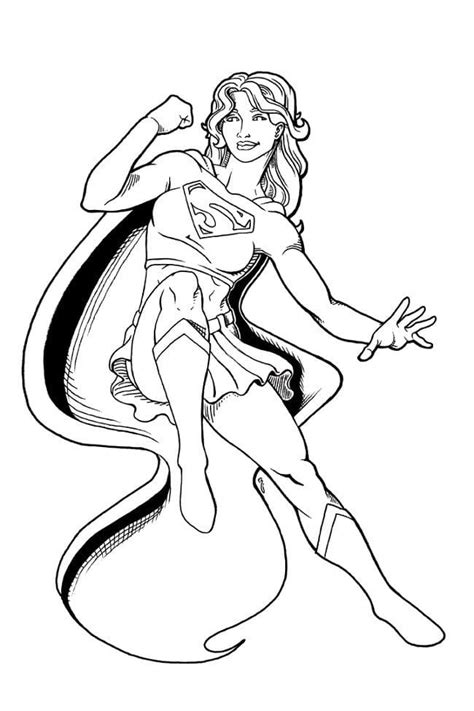 supergirl  dc comics coloring page  print  color