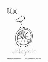 Unicycle Coloring Pages Printable Letter Kids Homeschooling Education sketch template