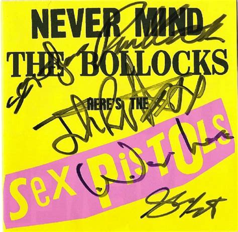 lot detail sex pistols signed never mind the bollocks cd cover