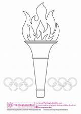 Torch Template Olympics Olympic Coloring Crafts Kids Craft Games Gymnastics Preschool Pages Color Colouring Special Sports Rings Creative Arts El sketch template